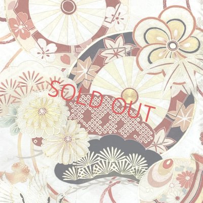 画像3: 七五三 7歳 着物 正絹 フルセット 女の子 ブランド「紅一点」 四つ身 作り帯のセット【生成り系、源氏車】