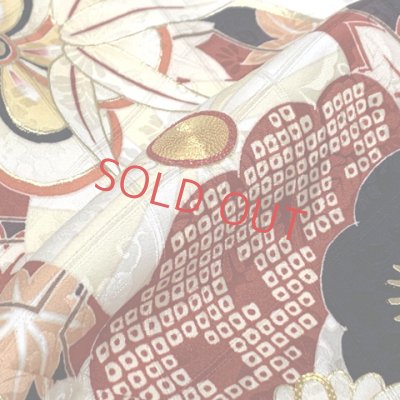 画像4: 七五三 7歳 着物 正絹 フルセット 女の子 ブランド「紅一点」 四つ身 作り帯のセット【生成り系、源氏車】