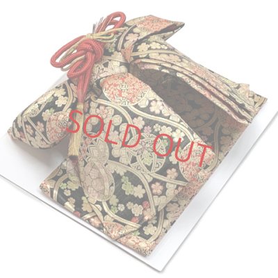 画像8: 七五三 7歳 着物 正絹 フルセット 女の子 ブランド「紅一点」 四つ身 作り帯のセット【生成り系、源氏車】