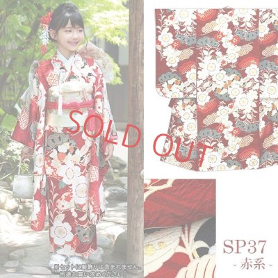 画像4: “紅一点” ブランド 七五三 7歳 女の子 着物 フルセット 正絹【枝垂れ桜柄】