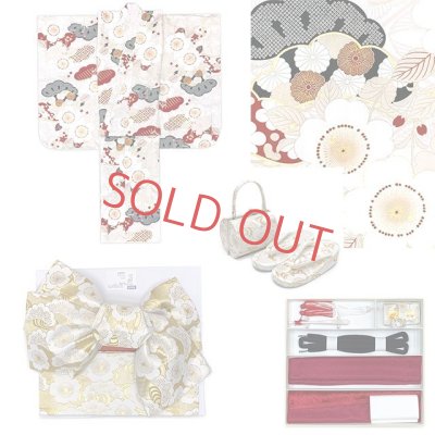 画像7: “紅一点” ブランド 七五三 7歳 女の子 着物 フルセット 正絹【枝垂れ桜柄】