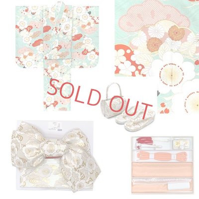 画像9: “紅一点” ブランド 七五三 7歳 女の子 着物 フルセット 正絹【枝垂れ桜柄】