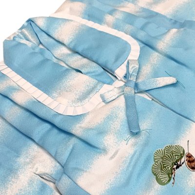 画像6: 初節句やお正月に 男の子 でんちセット 日本製 赤ちゃんの着物 ちゃんちゃんこセット 化繊【水色系、鷹】