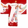 画像2: お宮参り 着物 女の子 正絹 日本製 本絞り・友禅の赤ちゃん お祝い着 初着 産着 襦袢付き【赤、束ね熨斗】