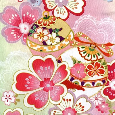 画像3: 七五三 着物 フルセット 7歳 女の子 絵羽柄 子供着物 結び帯セット 合繊【ファンタジー・パステルクリーム】