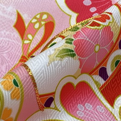 画像4: 七五三 着物 フルセット 7歳 女の子 絵羽柄 子供着物 結び帯セット 合繊【ファンタジー・パステルクリーム】