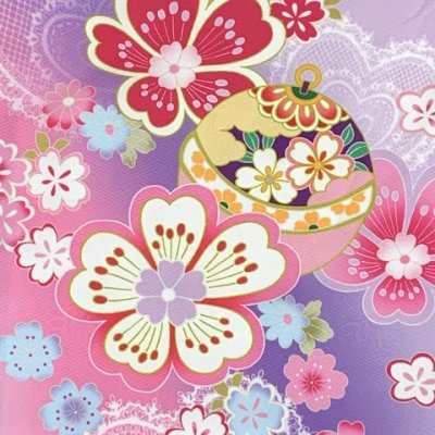 画像3: 七五三 着物 7歳  絵羽柄の四つ身の子供着物(合繊) 襦袢付き【ファンタジー・ライトパープル】