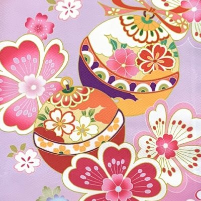 画像4: 七五三 着物 7歳  絵羽柄の四つ身の子供着物(合繊) 襦袢付き【ファンタジー・ライトパープル】