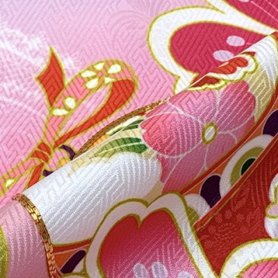 画像4: 七五三 着物 7歳 セット 幻想的な柄の子供着物 結び帯コーデセット(合繊)【ファンタジー・ライトパープル】