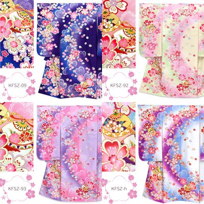 画像11: 七五三 着物７歳 フルセット 幻想的な柄の四つ身の着物と、結び帯・はこせこ小物がえらべる フルセット【選べる6色】