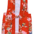 画像2: 女の子 でんちセット ウール  日本製 赤ちゃんの着物 ちゃんちゃんこセット【レッド、折り鶴と糸巻】