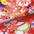 画像5: 女の子 でんちセット ウール  日本製 赤ちゃんの着物 ちゃんちゃんこセット【レッド、鶴と菊】