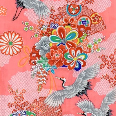 画像4: 【少し訳あり】女の子 でんちセット ウール  日本製 赤ちゃんの着物 ちゃんちゃんこセット【ピンク、夫婦鶴】