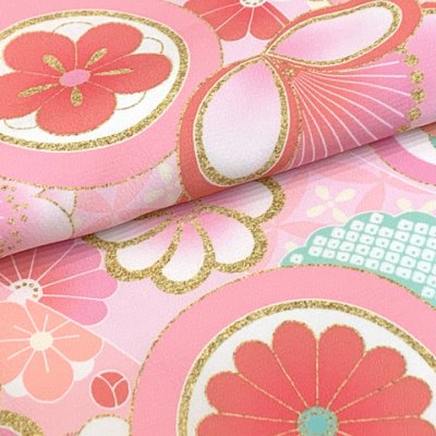 画像7: 七五三 3歳 着物 セット 女の子  KAGURA カグラ ブランド 被布コートセット（合繊）【ローズピンク系、古典柄】