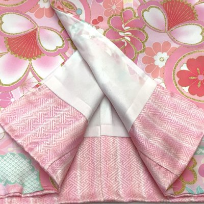 画像8: 七五三 3歳 着物 セット 女の子  KAGURA カグラ ブランド 被布コートセット（合繊）【ローズピンク系、古典柄】