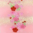 画像3: 半衿 子供用 華やかな刺繍入りの半襟 正絹 金彩加工 【ピンク・金ぼかし、桜】 (3)
