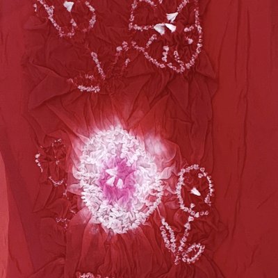 画像2: 子供兵児帯  絞り染め 女の子 浴衣帯 へこ帯 三尺帯 へこ帯 キッズ【赤】