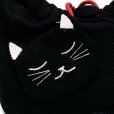 画像2: 子供和装小物　こども巾着 猫レリーフの和柄ちりめん生地の子供バッグ【黒猫】 (2)