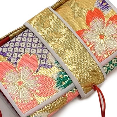 画像3: 七五三 箱せこ 7歳 3歳の女の子の着物に 子供の筥迫(はこせこ) 単品【ゴールド系、桜】