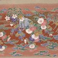 画像3: 【アウトレット 美品】 反物 小紋 生地反物 東レ シルック ポリエステル 未仕立て ポリエステル 綸子【茶系ぼかし、茶屋ヶ辻】 (3)