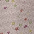 画像3: 【アウトレット 美品】 反物 小紋 生地反物 東レ シルック ポリエステル 未仕立て ポリエステル 綸子【ピンクグレージュ、青海波に紅葉】 (3)