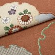 画像4: 【アウトレット 美品】 反物 小紋 生地反物 東レ シルック ポリエステル 未仕立て ポリエステル 綸子【テラコッタ系、雪輪】 (4)