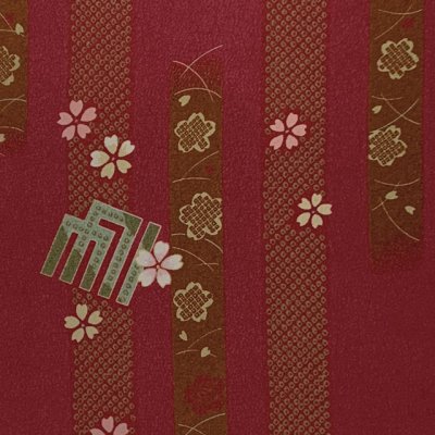 画像3: 【アウトレット 美品】 反物 小紋 生地反物 東レ シルック ポリエステル 未仕立て ポリエステル 綸子【エンジ系、源氏香】