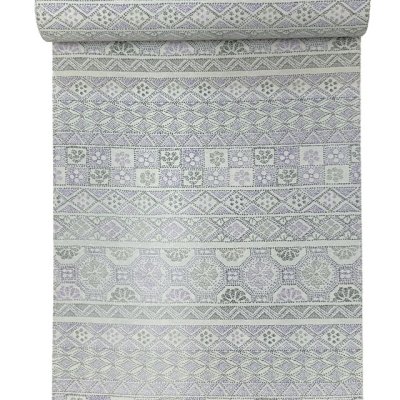 画像2: 反物 小紋 生地反物 ポリエステル 未仕立て 合繊【グレー系、蜀江紋】