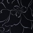 画像3: 反物 小紋 生地反物 ポリエステル 未仕立て 合繊 塩瀬生地【黒地、モダン花】 (3)