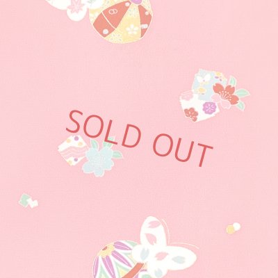 画像3: ≪アウトレット 美品　現品限り！≫ 四つ身反物 友禅 正絹 縮緬 着尺 長さ 約１２ｍ【ピンク、蝶と鞠】