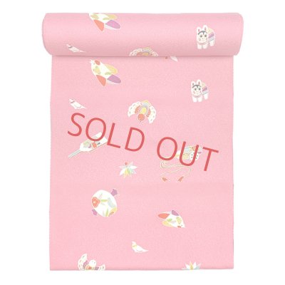 画像2: ≪アウトレット 美品　現品限り！≫ 四つ身反物 友禅 正絹 縮緬 着尺 長さ 約１２ｍ【ピンク、おもちゃ】