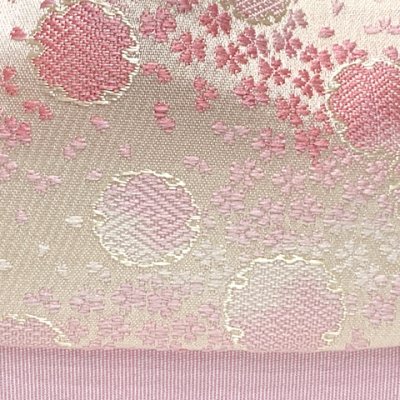 画像2: 巾着 子供用 七五三 お正月 卒園式 小学校入学式に 子供和装小物 花弁刺繍の巾着 【ピンク、雪輪と桜】