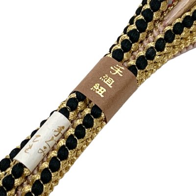 画像2: 帯締め 子供用 七五三 女の子の着物用小物 正絹 手組紐の帯〆 単品【黒x金】