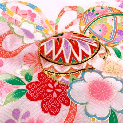 画像5: お宮参り 着物 正絹 日本製 女の子 産着 初着 掛け着 長襦袢付き【白地、鞠と花輪】