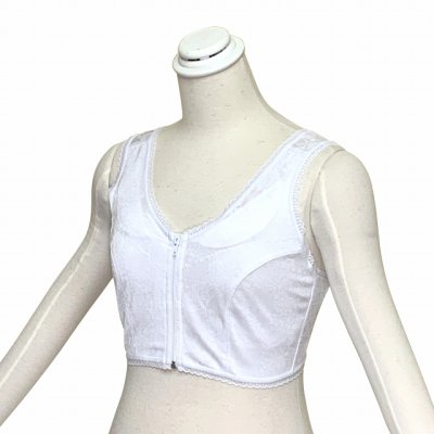画像2: 和装肌着 着物ブラジャー 和装ブラジャー 和装ブラ レースの着物ブラ フロントファスナー仕様【白 M/L/LL/3Lサイズ】