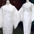 画像2: 夏の着物に 小紋 訪問着用 絽の長襦袢 絽の衿付き M/Lサイズ【白】 (2)