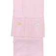 画像2: 【アウトレット 美品】ベビー着物 夏用 赤ちゃんのきもの 女の子 絽の一つ身 袖なしちゃんちゃんこセット 夏場のお食い初め 誕生日のお祝い【ピンク、鶴と扇】 (2)