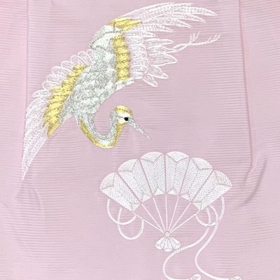 画像3: 【アウトレット 美品】ベビー着物 夏用 赤ちゃんのきもの 女の子 絽の一つ身 袖なしちゃんちゃんこセット 夏場のお食い初め 誕生日のお祝い【ピンク、鶴と扇】