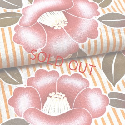 画像3: レディース浴衣 単品 フリーサイズレトロ モダン 女性浴衣【オレンジ系、椿】