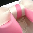 画像3: 日本製 浴衣 結び帯 無地ぼかし2色 ラメ入り【白＆ピンク】 (3)