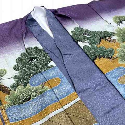 画像3: 七五三 着物 3歳男の子 羽織と着物のアンサンブル【薄紫、歌舞伎 連獅子】