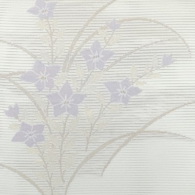 画像2: 軽装帯 夏帯 合繊 絽 お太鼓 作り帯 お太鼓結び 付帯【生成り、桔梗　】
