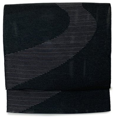 画像3: 軽装帯 夏帯 合繊 絽 お太鼓 作り帯 お太鼓結び 付帯【黒地、小川】