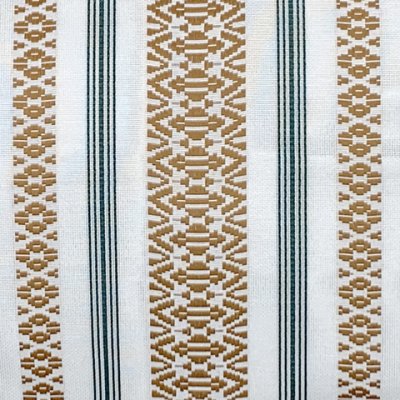 画像2: 軽装帯 夏帯 合繊 紗献上 お太鼓 作り帯 お太鼓結び 付帯【白地ｘ金茶、献上柄】