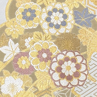 画像3: 袋帯 振袖用 成人式の振袖に 西陣織の袋帯 六通 仕立て上がり【白系ｘ金、古典柄】