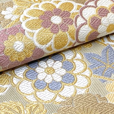 画像5: 袋帯 振袖用 成人式の振袖に 西陣織の袋帯 六通 仕立て上がり【白系ｘ金、古典柄】