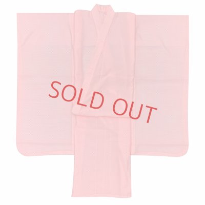 画像2: ７歳 子供着物用 襦袢 七五三 女の子 四つ身の着物用 じゅばん 身丈95cm【ピンク系、鹿の子】