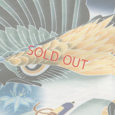 画像5: 七五三 お正月 節句などに 5歳 男の子用 羽織 単品（合繊） ※羽織紐付き【紺、鷹に束ね熨斗・鼓】