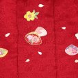 画像5: 被布コート ３歳女の子用 日本製 正絹 友禅の被布コート(単品)【赤、蛤 貝合わせ】 (5)