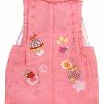 画像3: 被布コート ３歳女の子用 日本製 正絹 本絞り 刺繍柄の高級被布コート(単品)【ピンク、鈴】 (3)